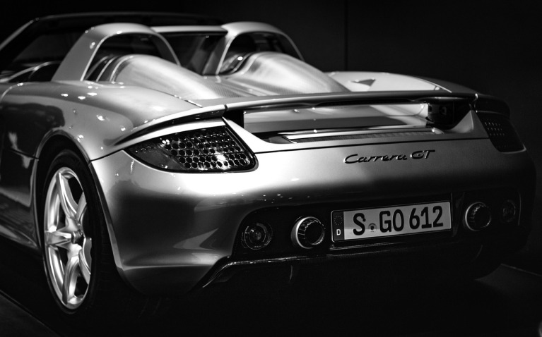 supercar black white